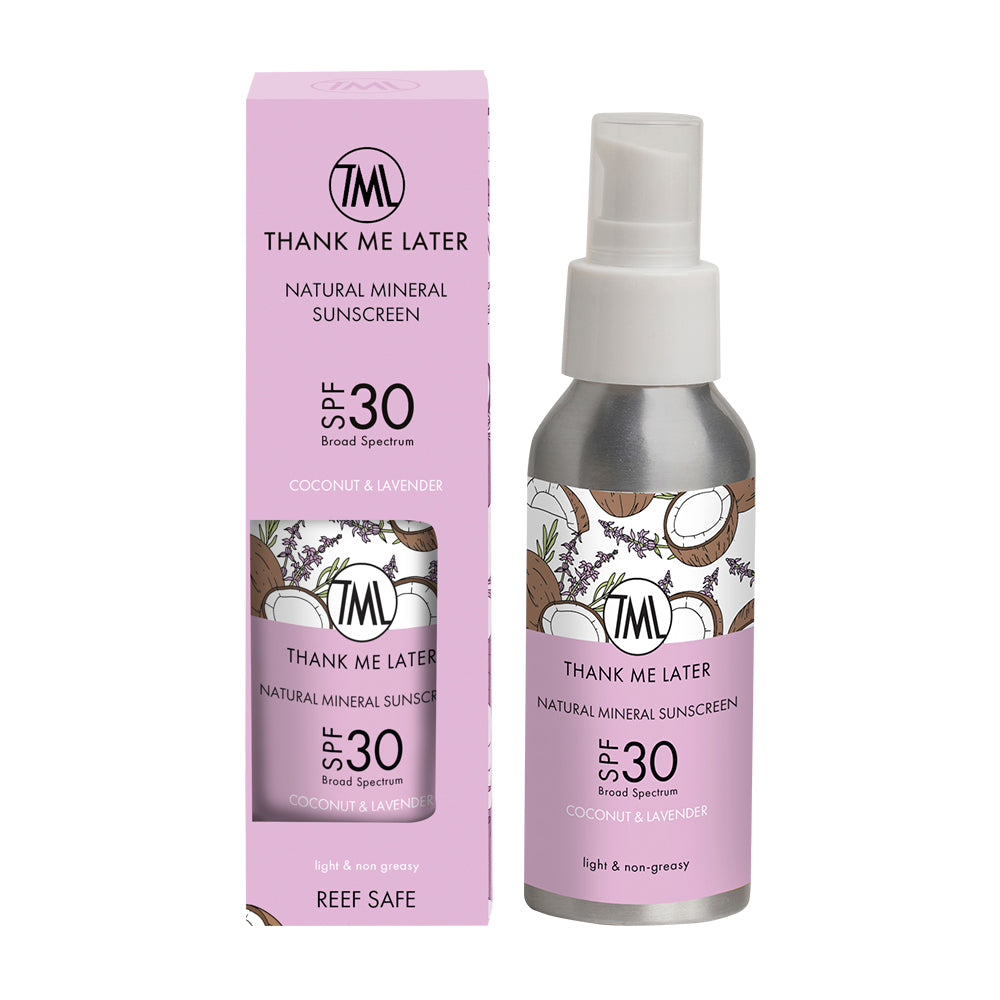 Natural Mineral Sunscreen SPF30 - Coconut & Lavender (100ml)